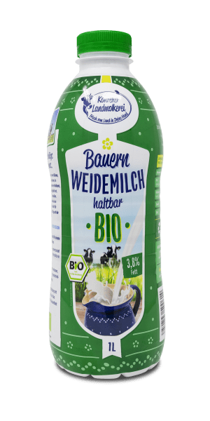 Haltbare Bauern BIO Weidemilch 3,8%Fett 1L